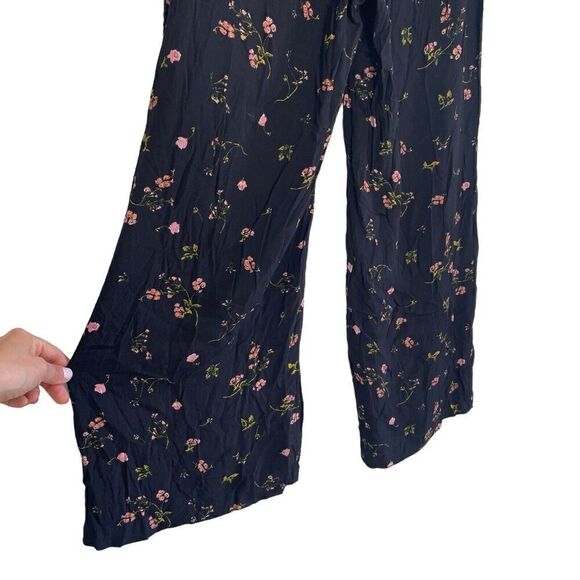 Aritzia Wilfred Womens Pants Pernelle Wide Leg Floral  Black Claremont Sz. 4 - Picture 5 of 10
